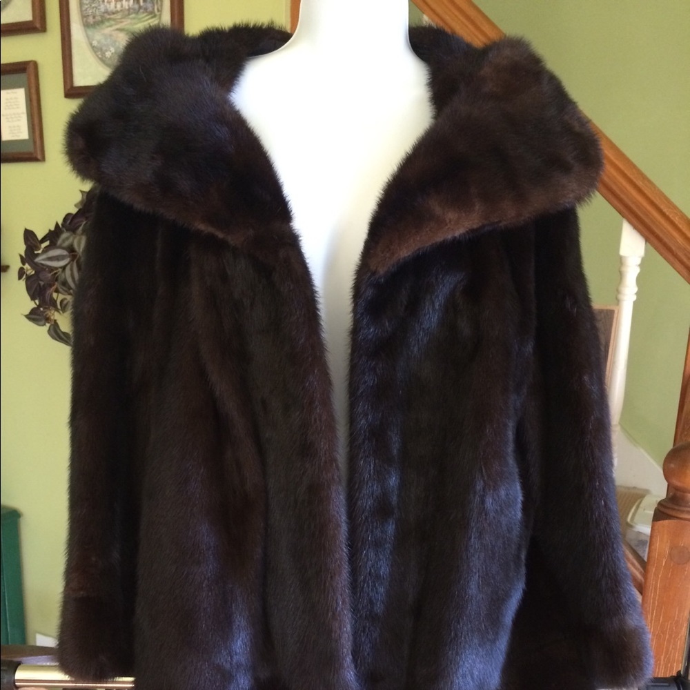 Vintage black mink fur jacket